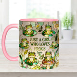 Just A Girl Who Loves Frogs - Personalized Frog Set Accent Mug with Acrylic Stirrers