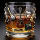 Love Guitars - Personalized Guitar Whiskey Glass