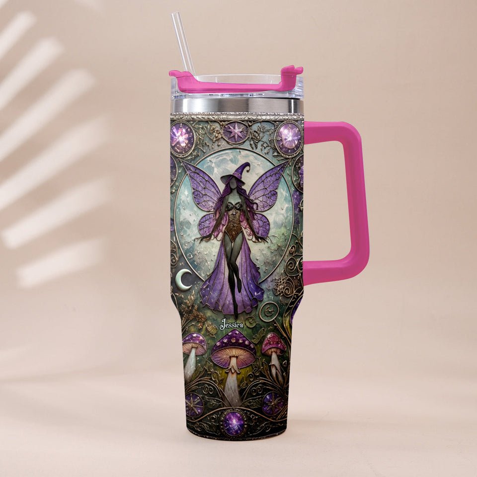 Beautiful Witch - Personalized Witch Tumbler With Plush Charm