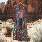 Red White and Feral - Personalized Independence Day/ 4th of July Sleeveless Dress
