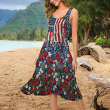 Red White and Feral - Personalized Independence Day/ 4th of July Sleeveless Dress
