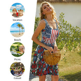 Red White and Feral - Personalized Independence Day/ 4th of July Sleeveless Dress