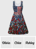 Red White and Feral - Personalized Independence Day/ 4th of July Sleeveless Dress