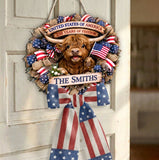 Highland Cow Celebrate 250th Anniversary - Personalized Highland Cow Shaped Wood Sign With Sash