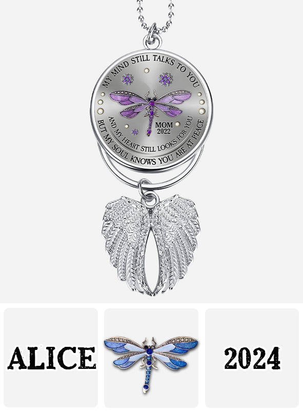 Libellule Mon esprit, mon cœur, mon âme - Ornement commémoratif personnalisé en forme d'ailes