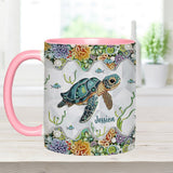 Just A Girl Who Loves Turtle - Personalized Turtle Accent Mug