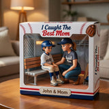 I Caught The Best Mom - Personalized Baseball Custom Shaped Acrylic Plaque