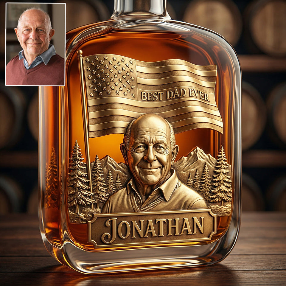 Unique Gift For Father's Day - Personalized Father Wine Bottle