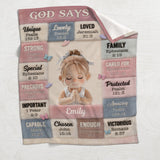 God Says You Are - Personalized Christian Blanket