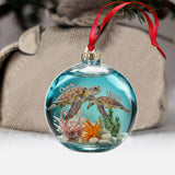 Turtle Couple - Personalized Turtle Transparent Ornament