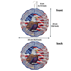 Patriotic Eagle - Personalized Bald Eagle Wind Spinner
