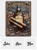 Cigar & Whiskey - Personalized Whisky Rectangle Metal Sign