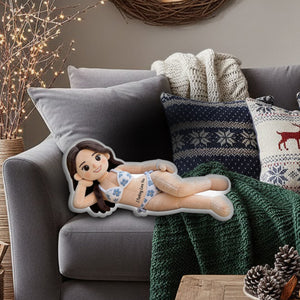 Romantic & Naughty - Personalized Spicy Couple Faux Fur Shaped Pillow