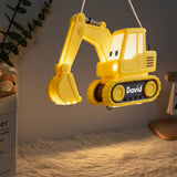 Excavator Night Light - Personalized Kid LED Light Acrylic Sign