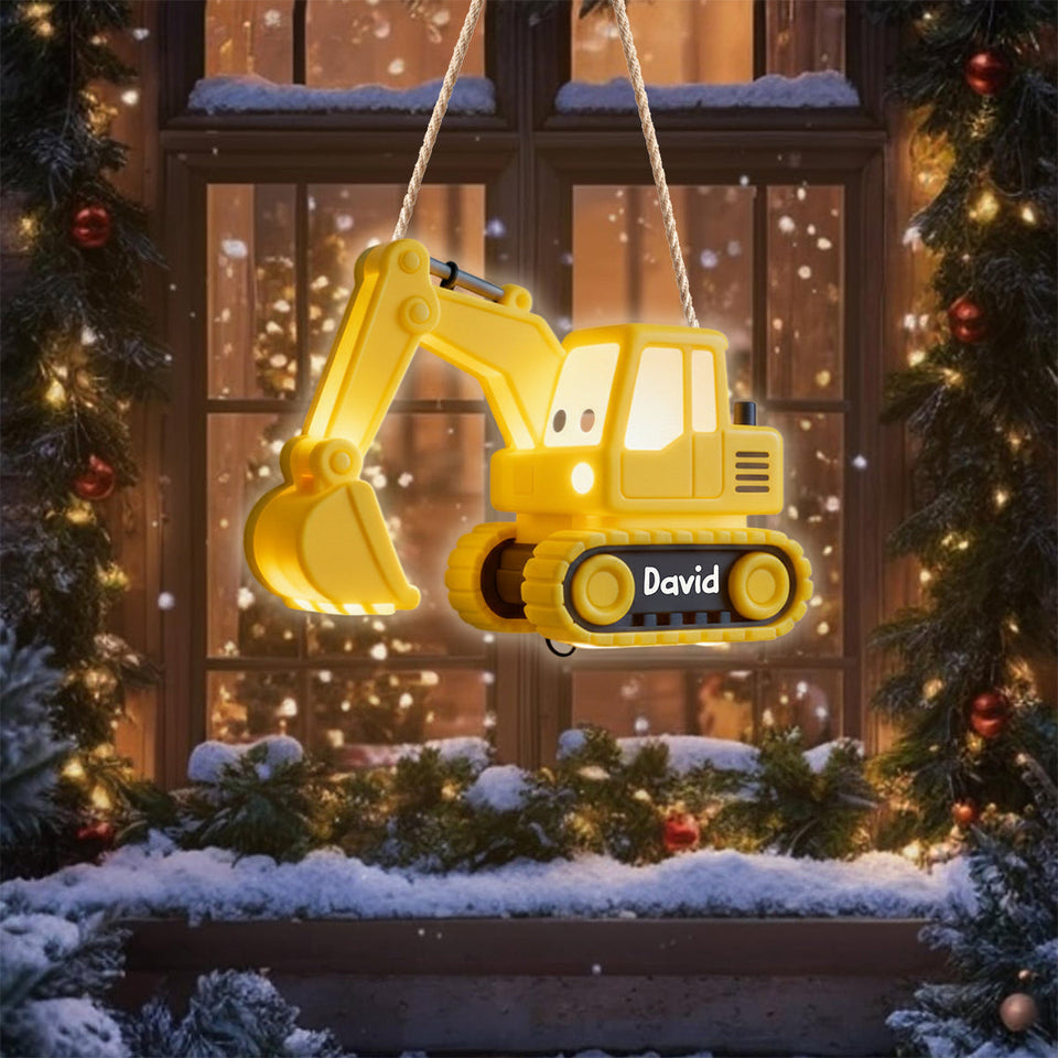 Excavator Night Light - Personalized Kid LED Light Acrylic Sign