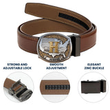 Custom Initial Buckle Belt, United State Map, Gift For Him - Personalized Patriot Leather Belt With Shaped Buckle