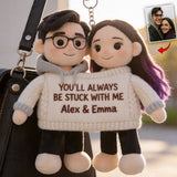 Always Stuck With Me - Personalized Couple Plush Keychain