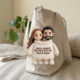 Always Stuck With Me - Personalized Couple Plush Keychain