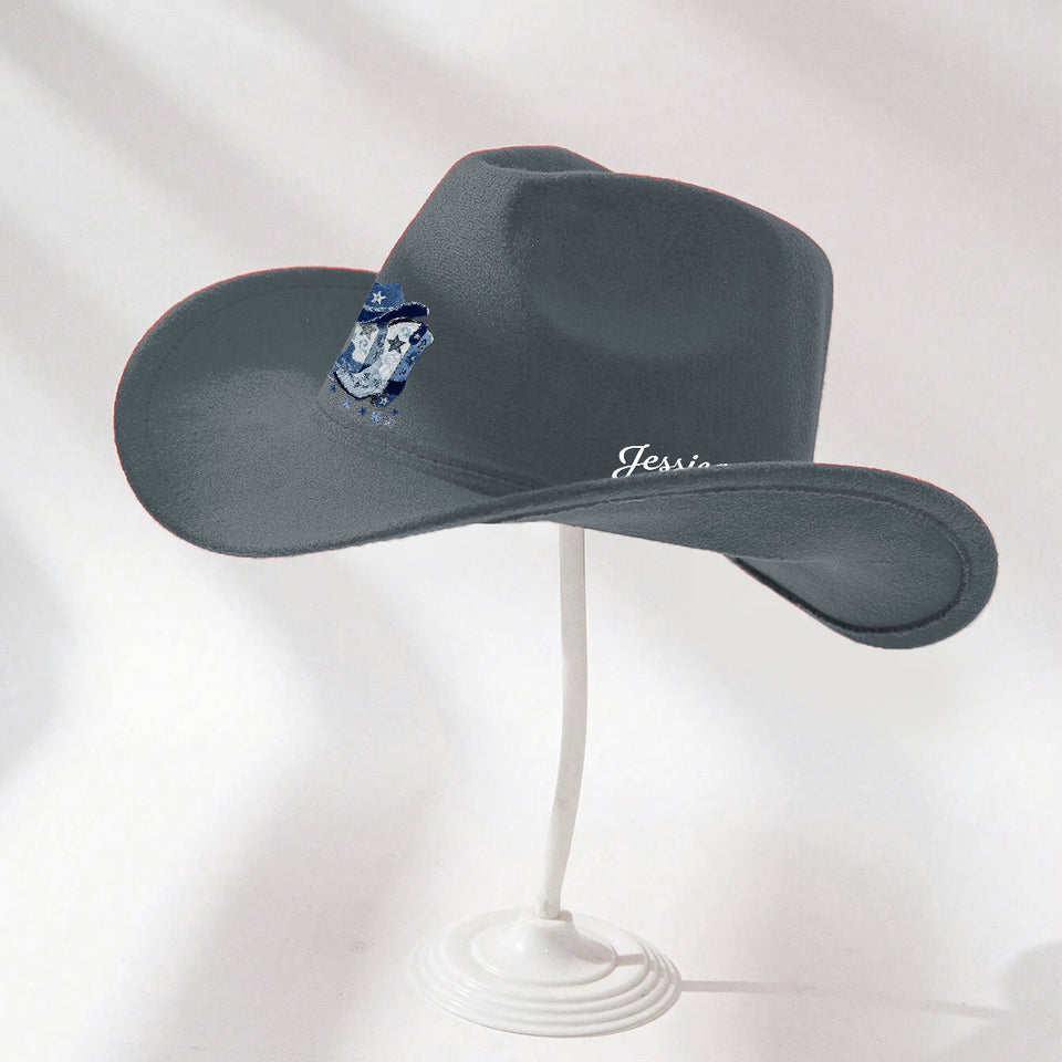 Cowgirl Boots - Personalized Cowgirl Wide Brim Cowboy Hat