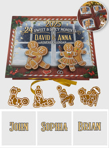 I Love You - Personalized Couple Folded Advent Calendar With Ornaments