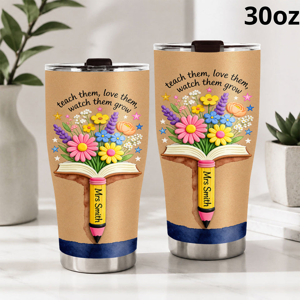 Teacher Gifts Boho Kraft - Personalized Teacher Tumbler