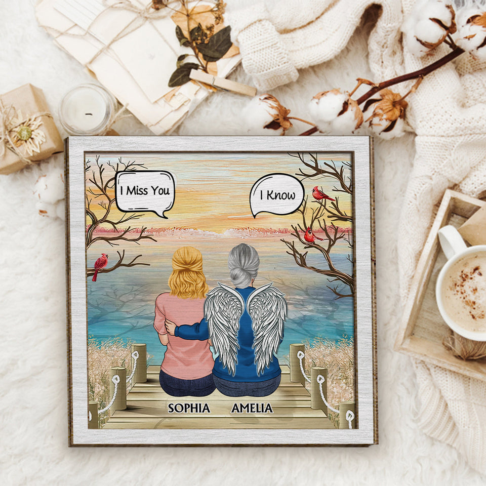 Je sais que tu me manques - Plaque commémorative personnalisée en bois double couche