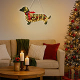 Dachshund Dog Wreath - Personalized Dog LED Light Acrylic Sign