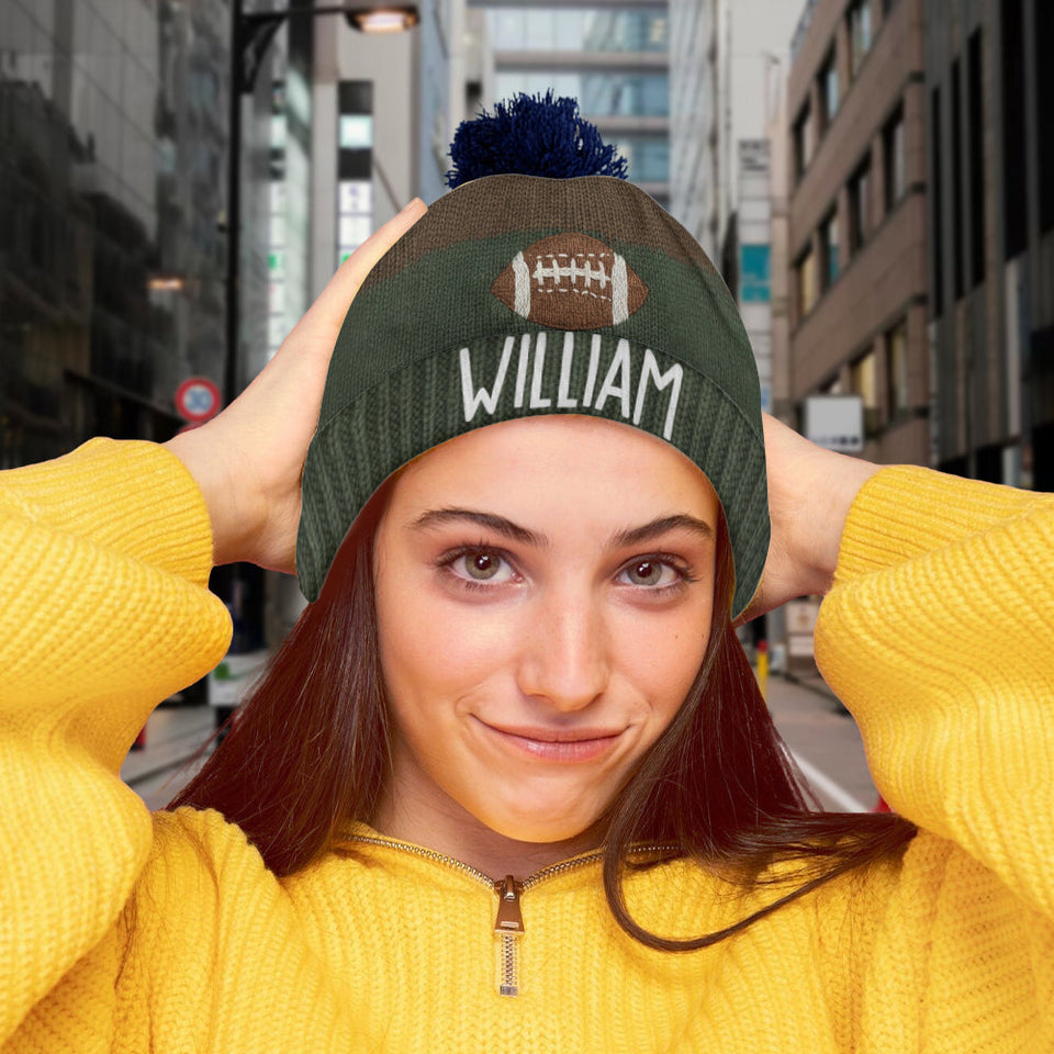 Touchdown Style - Personalized Football Beanie Hat