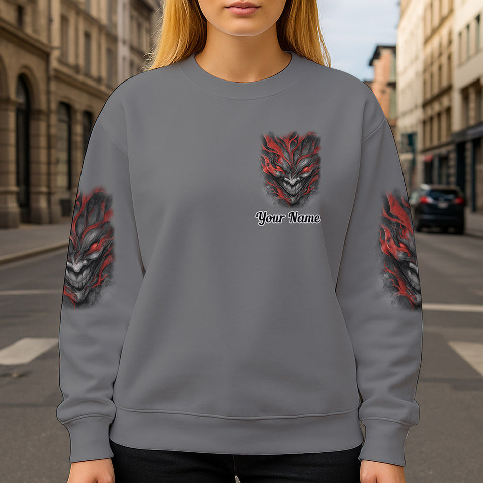I'm Never Alone - Personalized Skull All Over Shirt