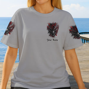 I'm Never Alone - Personalized Skull All Over Shirt