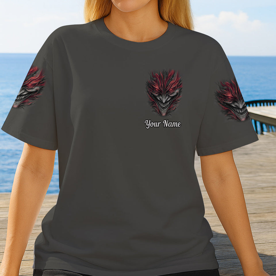 I'm Never Alone - Personalized Skull All Over Shirt