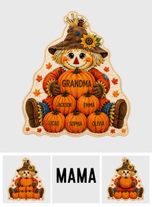 Grandma, Nana's Little Pumpkins - Personalized Grandma Shaped Fleece Blanket