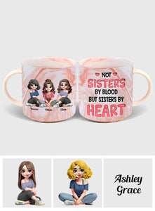 Sister By Heart - Personalized Bestie Marble Mug