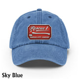 Due Fire Department Hat - Personalized Firefighter Washed Denim Cap