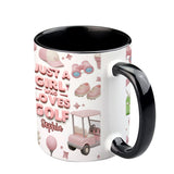 Just A Girl Who Loves Golf - Personalized Golf Accent Mug