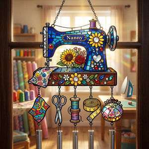 Sewing Is My Therapy - Personalized Sewing Wind Chime With Charm