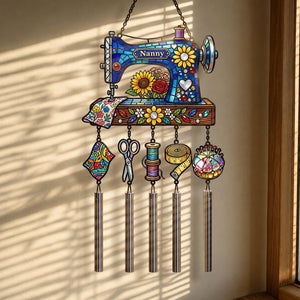 Sewing Is My Therapy - Personalized Sewing Wind Chime With Charm