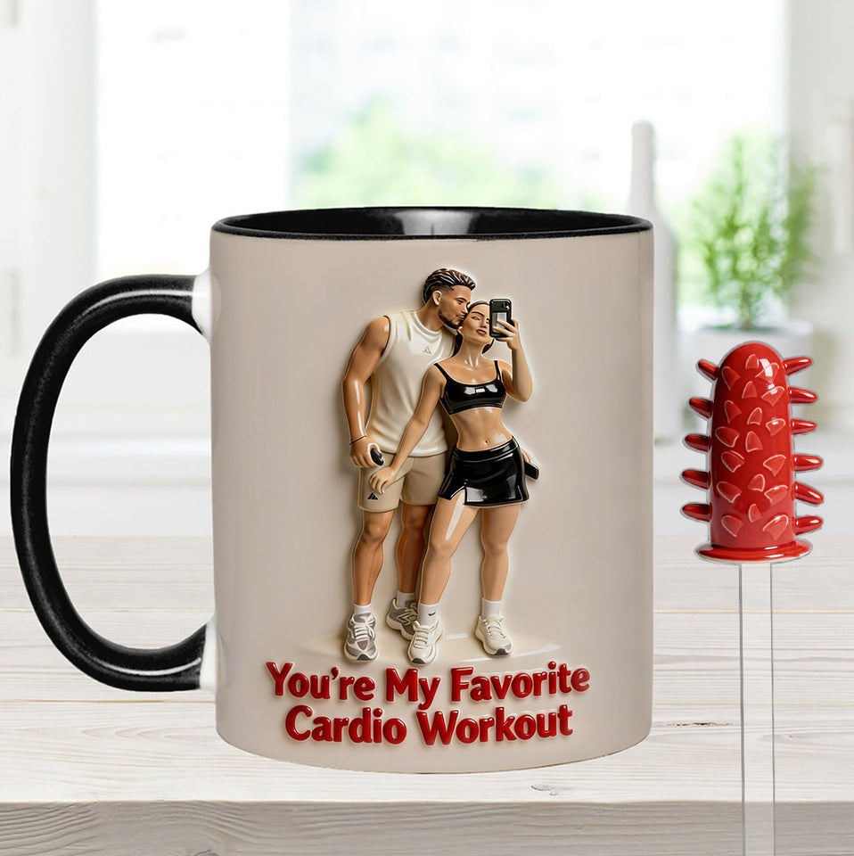 Custom From Any Photo - Personalized Spicy Couple Set Accent Mug with Acrylic Stirrers