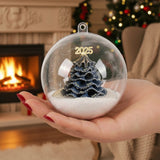 Merry Christmas Family - Personalized Family Snow Globe Ornament With Bow