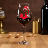Merry Christmas - Personalized Family Wine Glass With Long Stem