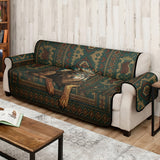 Native American Wolf - Personalized American Indian Quilted Sofa/Couch Cover