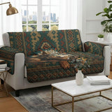 Native American Wolf - Personalized American Indian Quilted Sofa/Couch Cover