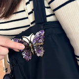 Amethyst/ Pearl/ Diamond Styled Butterfly - Personalized Butterfly Pin