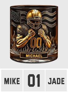 Whiskey & American Football - Personalized Football Whiskey Glass