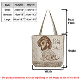 I Love My Dog - Toile De Jouy Style - Personalized Dog Quilted Tote Bag