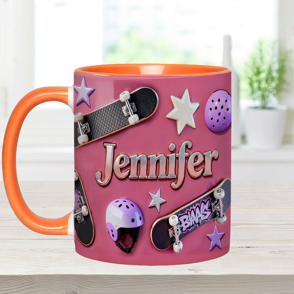 Love Skateboarding - Personalized Skateboarding Accent Mug & Coaster