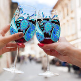 Turtle Waves - Personalized Turtle Wine Glass With Long Stem