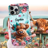 Baby Highland Cow - Personalized Highland Cow Full Print Phone Case