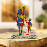 Tu ne marcheras jamais seul - Plaque acrylique personnalisée de sensibilisation à l'autisme