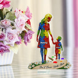 Tu ne marcheras jamais seul - Plaque acrylique personnalisée de sensibilisation à l'autisme